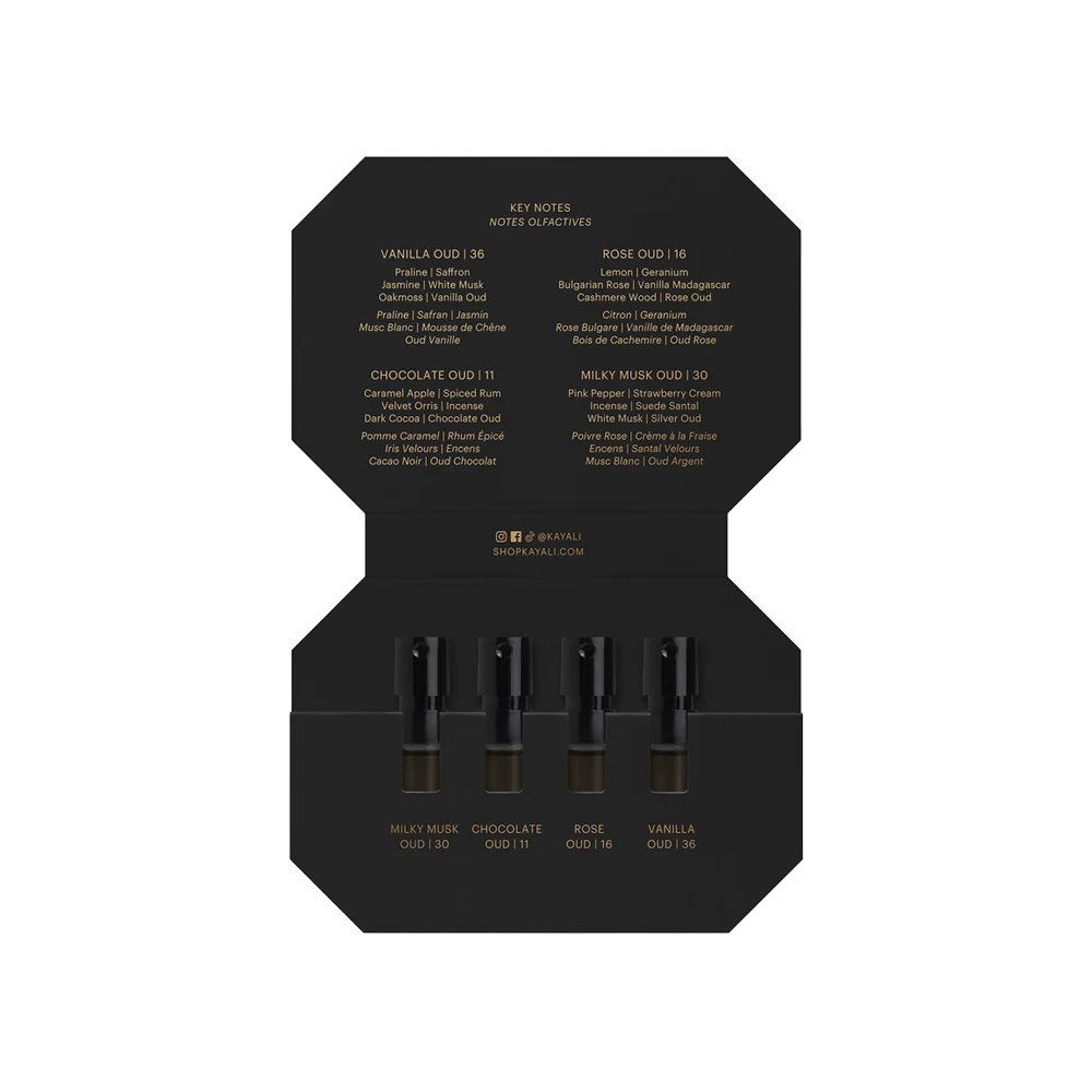 Oudgasm Discovery Set (Vanilla, Rose, Milky Musk, Chocolate)